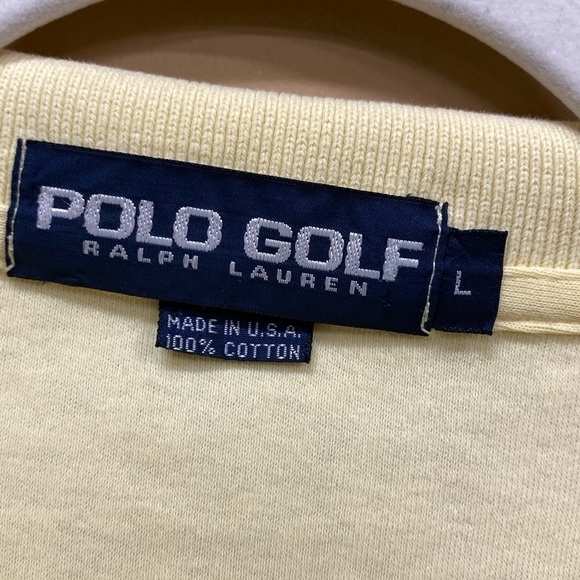 Polo Golf Ralph Lauren Yellow Shirt Plaid Crest Made in USA Size L - Picture 4 of 6
